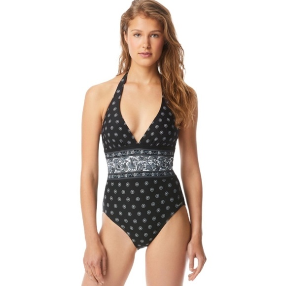 Michael Kors One Piece Halter Swimsuit Size 4 - Picture 1 of 9
